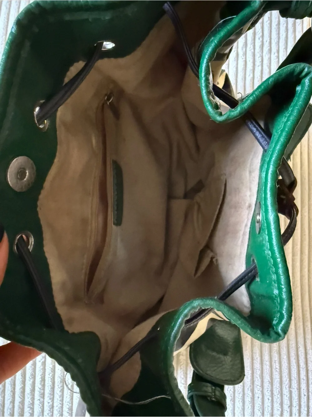 Dooney & Bourke Green Trim Giraffe-Print Drawstring Hobo